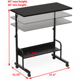 Adjustable Mobile Standing Desk, Black