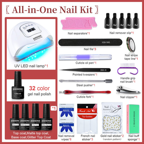 Gel Nail Polish Kit with U V Light 32 Colors Gel Polish Nail Kit Soak Off Gel Nail Set Manicure Tools Nail Gel Kit Gifts for Women