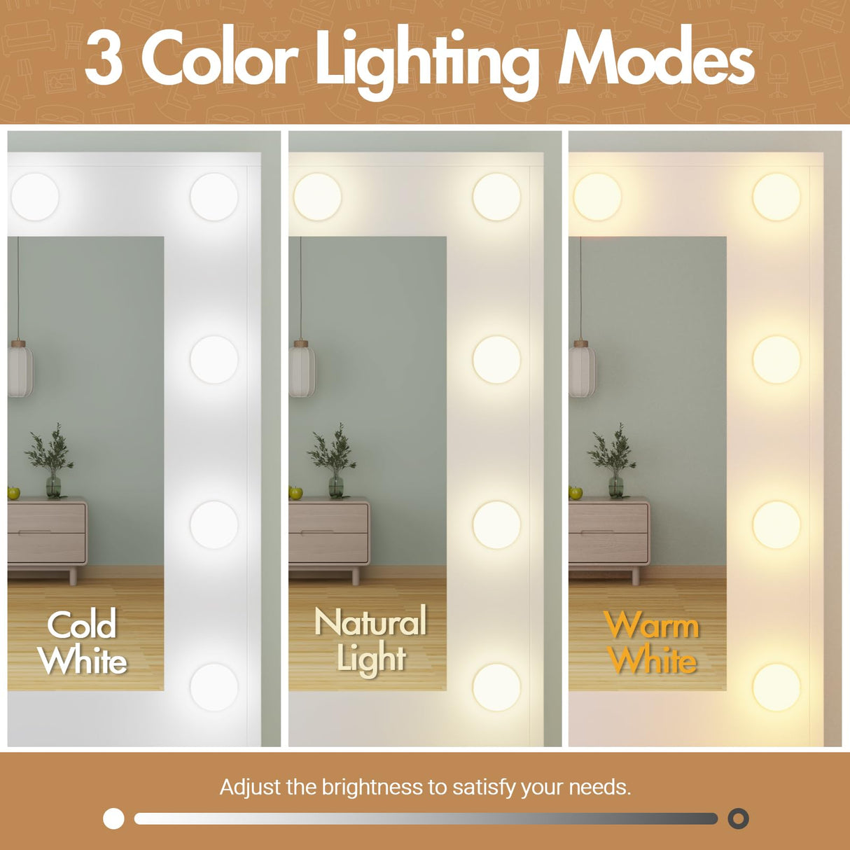 Dressing Table Stool Set with Large Make up Mirror 12 LED Bulbs Vanity Desk with 4 Storage Drawers and 1 Cabinet for Women Girls Kids Wooden Home Bedroom Furniture White