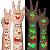 Luminous Christmas Temporary Tattoos for Kids - 120 Pieces Christmas Glow in The Dark Tattoos Stickers for Boys and Girls,Christmas Party Favors for Kids Stocking Stuffers and Gifts 10 Sheets