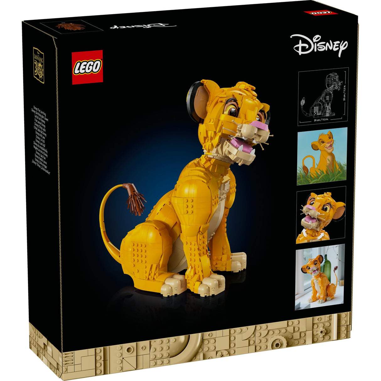 LEGO ǀ Disney Young Simba The Lion King, Collectible Animal Figure Building Set for Adults, Nostalgic Movie Memorabilia for Women, Men, and Fans 43247