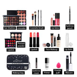 Professional Makeup Set,MKNZOME 24 Pcs Cosmetic Starter Kit With Storage Bag Portable Travel Make Up Palette Birthday Xmas Gift Set Full Sizes Eyeshadow Face Powder Lip Gloss for Teenage & Adults