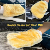 Car Wash Brush Kit, 5 Pack Detachable Chenille Microfiber Car Wash Mop Head with Long Handle, 180° Rotating Brush Extension Pole with Car Wash Mitt and Towel Cleaning Kit for RV Truck Camper