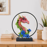 Hmusnwol-Dragon Figurines Lamp-Collectible Figurines-Dargon Statue - 13.18 inch LED Circle Table Lamp Figurine Dungeon and Dragons Gifts