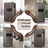 Sauna Steam Tent Foldable Steamer Heating Spa Box Sauna Tent Sauna Box with 3L Steamer, Remote Control, Folding Chair, 9 Levels