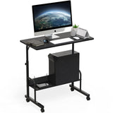 Adjustable Mobile Standing Desk, Black