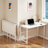 Folding Desk Small Rolling Desk Foldable Computer Desk for Small Spaces, Easy Assemble