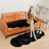 Soft Fluffy Rug Faux Sheepskin Fur Area Rug Shaggy Couch Cover Seat Cushion Furry Carpet Beside Rugs for Bedroom Floor Sofa Living Room Runner, 60x180cm