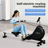 Centra Smart Rowing Machine,Magnetic Rowing Machine with Electric Telescopic Track,Self Powered Rower Machine with Bluetooth Monitor,Separate APP,Face Control 16-Level Resistance