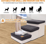 Dog Stairs for Small Dogs - Pet Stairs for Beds and Couch, Foldable Dog Stairs with 3 Storage Boxes - Pet Steps for dog steps small dog,Non-Slip Bottom Dog Steps