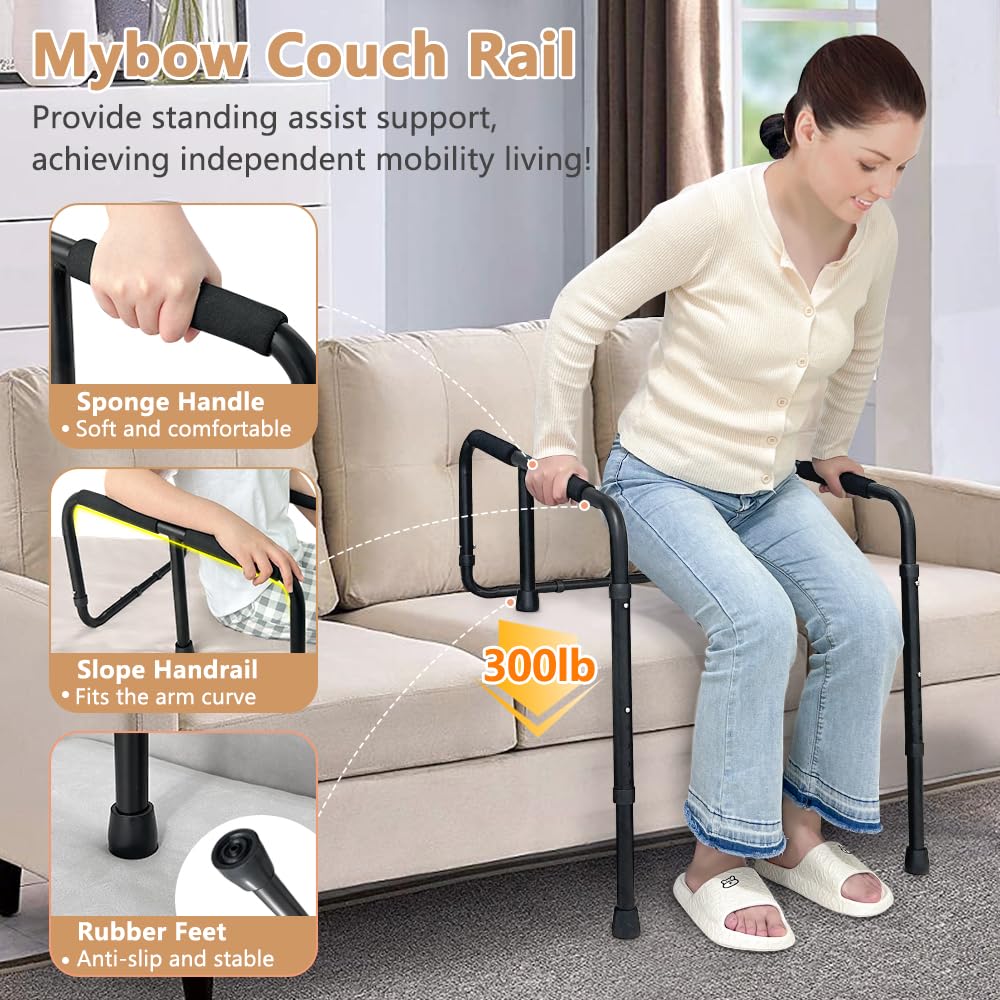 Chair Lift Assist Devices for Seniors Elderly Couch Rail Standing Aids Helper Medical Chair Lift Handicap Couch Cane Mobility Aids for Standing Up Frame Disabled Adjustable Couch Grab Bar