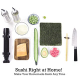 Sushi Making Kit, All in One Sushi Bazooka Maker with Bamboo Mats, Bamboo Chopsticks, Avocado Slicer, Paddle, Spreader, Sushi Knife, Chopsticks Holder, Cotton Bag, DIY Sushi Roller Machine