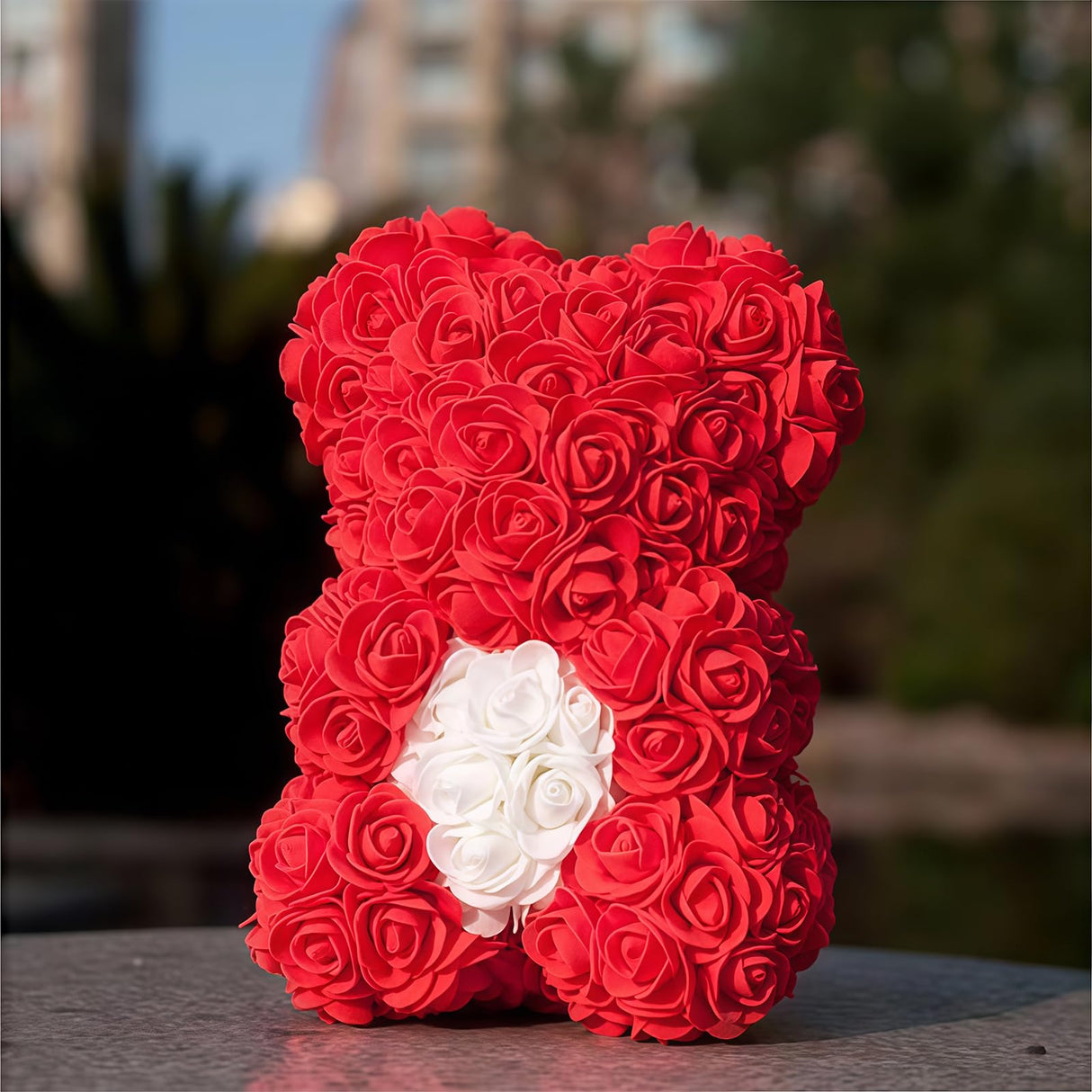 Rose Bear,Gifts for Mothers Day from Daughter Son, Artificial Flower Bear, Valentines Decorations, Gifts for Grandma, Mom, Mother's Day, Birthday, Anniversary