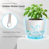 T4U Self Watering Plant Pots, 4 Inch Small Plant Pots, Self Watering Planter with Deep Reservoir, Plastic Flower Pots for All House Plants, Flowers, African Violets, 4 Pack,Transparent