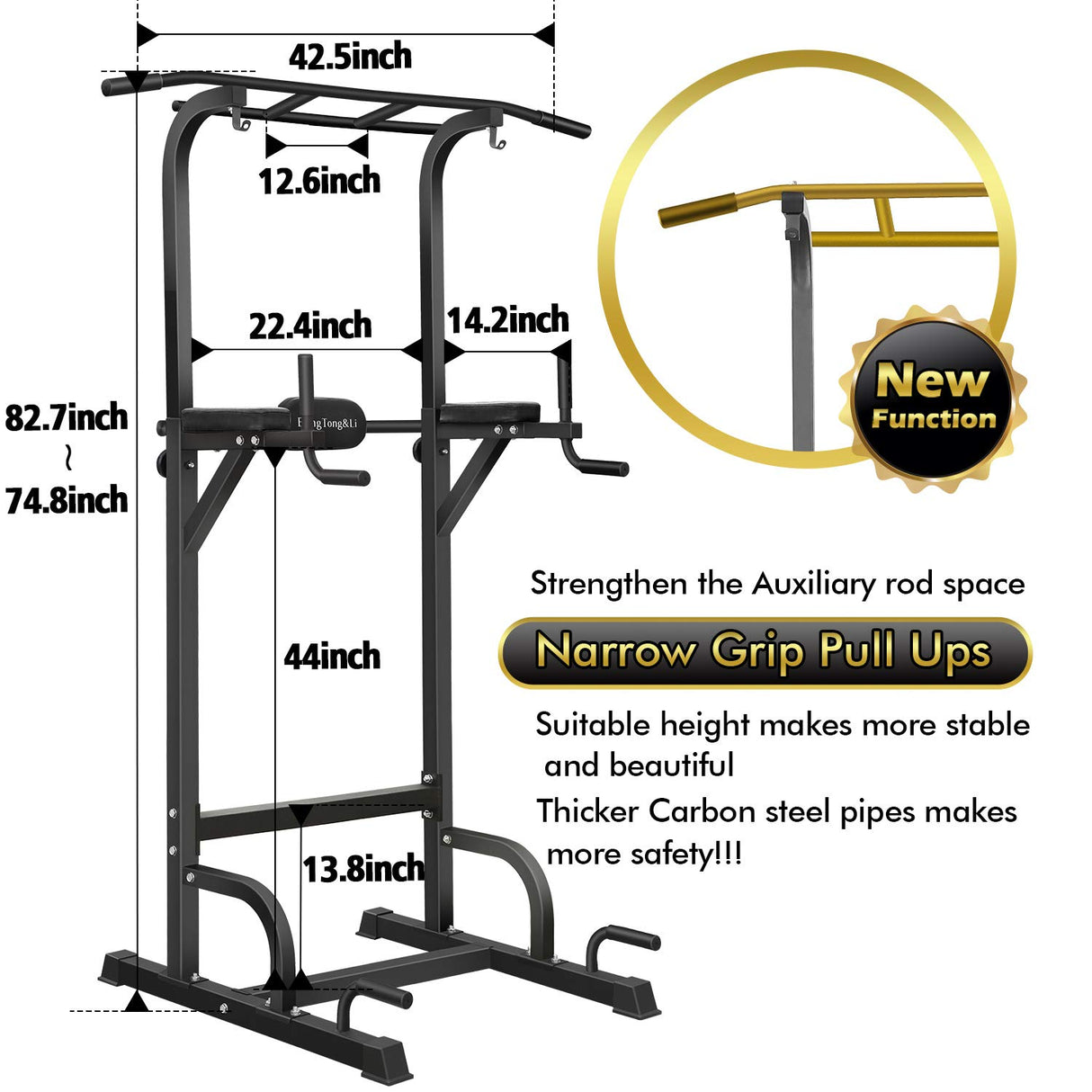 Power Tower Workout Pull Up & Dip Station Adjustable Multi-Function Home Gym Fitness Equipment