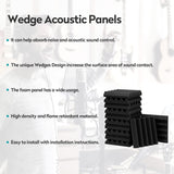 48 Pack Sound Proof Foam Panels Pack Acoustic Foam,25 X 25 X 5 cm Wedges Acoustic Panels,Sound Absorbing Panels for Studio/Office/Home Sound Proof Panels for Walls (2.5cm)