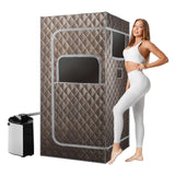 Sauna Steam Tent Foldable Steamer Heating Spa Box Sauna Tent Sauna Box with 3L Steamer, Remote Control, Folding Chair, 9 Levels