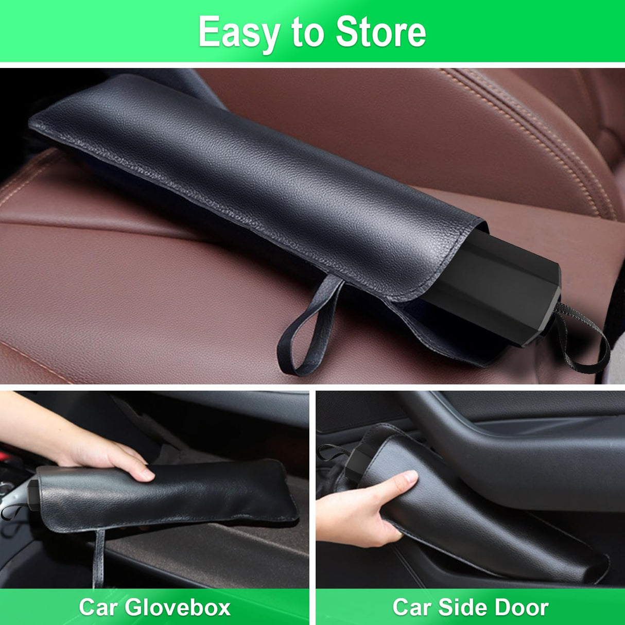 Car Windshield Sun Shade Umbrella, Bendable Car Umbrella Window Sunshades for Automotive Front Window, Windscreen Sun Shade Cover Fit for Most Cars Vehicle SUV Truck-Large Size 57x31 Inches (Black)