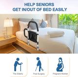 Bed Rail for Elderly Height Adjustable Medical Bed Support Bar Safety Assist Rail with Storage Pocket and Fixing Straps, Safety Bed Rail Under Mattress Bed Guard Bed Handles Bars