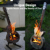 Portable Outdoor Solo Stove Fire Pit Brazier, Personalize Wood Burning Smokeless Fireplace Stainless Steel Guitar Style Firepit with Carry Bag for Camping Party Patio Yard Garden Picnic Bonfire