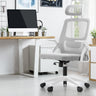 Ergonomic Office Chair, Highly Breathable Home Office Chair with Removable Headrest, Retractable Armrest and Wide Tall Backrest, Computer Desk Chair for Office White