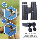 12x42 Binoculars with Phone Adapter, Tripod, Strap and Tripod Adapter, BAK4 Prism HD Binoculars with Clear Low Light Vision, Waterproof Binoculars Kids Compact, Travel Accessories