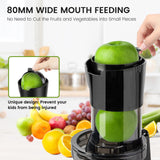 Juicer Machine for Whole Fruits and Vegetables, Cold Press Slow Juicer with Wide Mouth 80mm Feeding Chute, Reverse Function Quiet Motor Fresh Healthy Juice Extractor, EL18, Grey