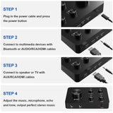 Portable Karaoke Microphone Mixer System Set, with Dual UHF Wireless Mic, HDMI & AUX in/Out for Karaoke, Home Theater, Amplifier, Speaker