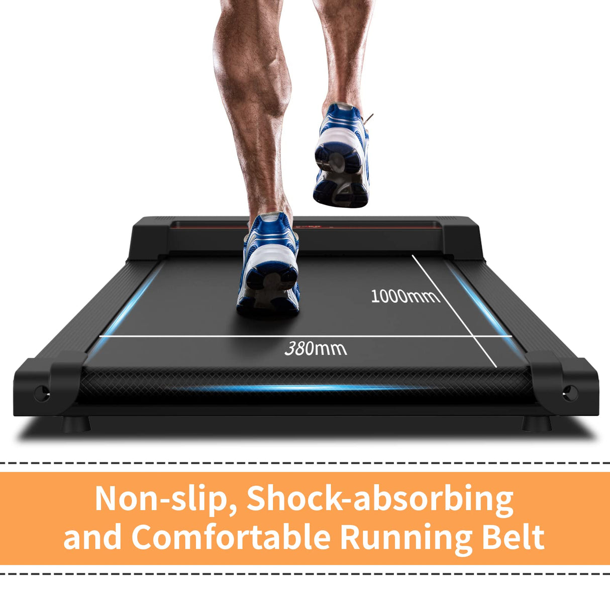 Walking Pad Treadmill, Under Desk Electric Treadmill, Compact Portable Walking Jogging Running Machine for Home Office with APP/Remote Control, LED Display, Low Noise