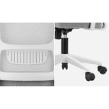 Ergonomic Office Chair, Highly Breathable Home Office Chair with Removable Headrest, Retractable Armrest and Wide Tall Backrest, Computer Desk Chair for Office White