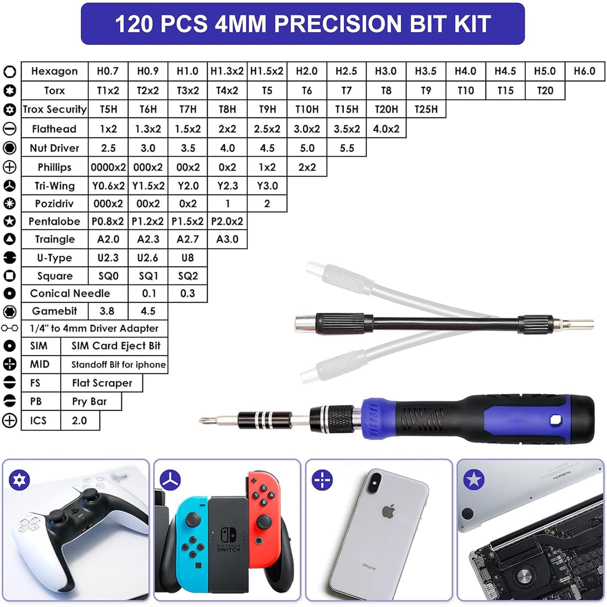 191-Piece Precision Screwdriver Set - Multi-Bit Screwdriver Kit with 1/4 Inch Nut Driver - Essential Home Improvement and Electronic Repair Tool for Computers, Laptops, PCs, Cell Phones