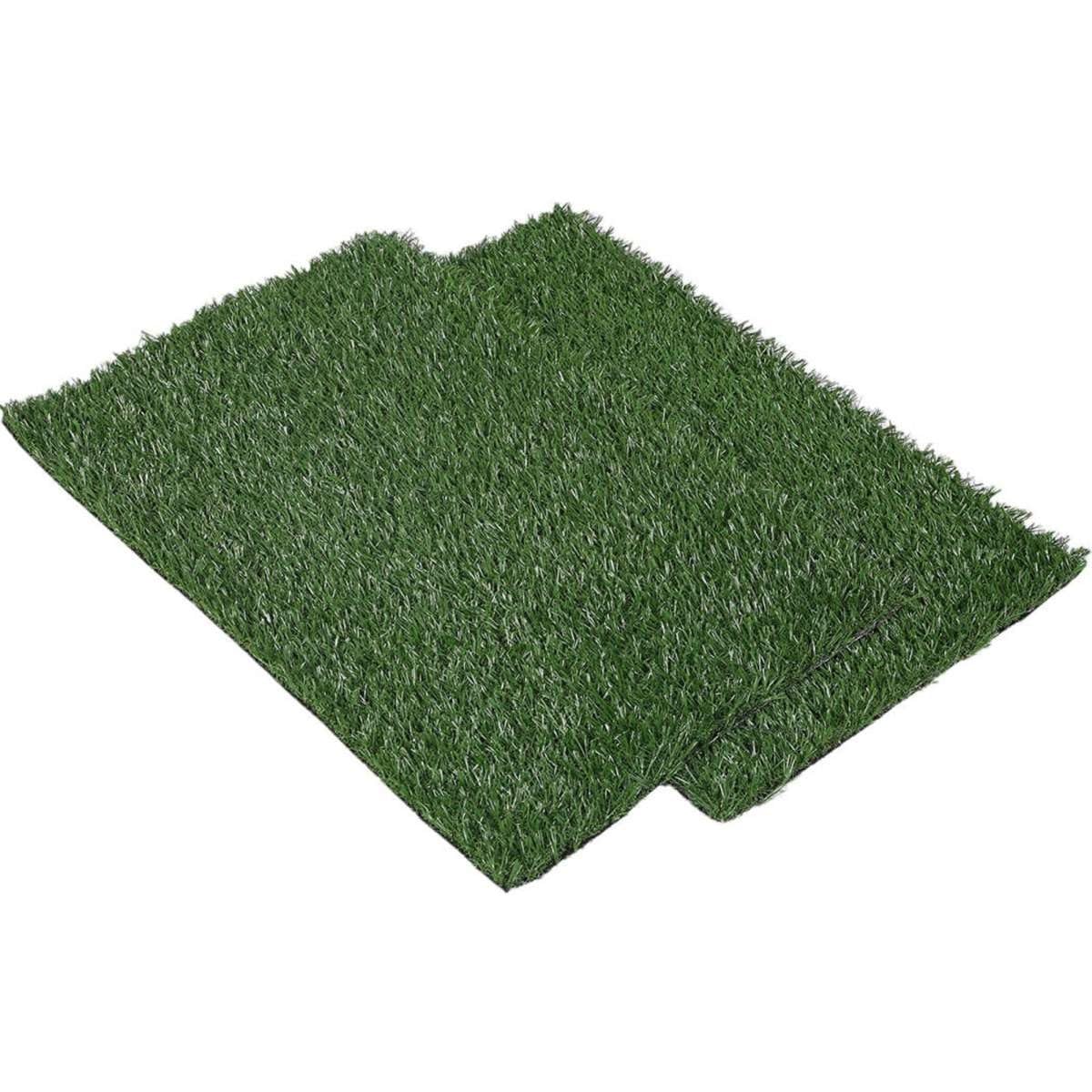 Pet Training Portable Toilet Training Pad Large, 3 Layers Pee Pets Potty Pad with 2 Grass Mat 1 Splash-proof Wall, Dog Toilet Puppy Training Pad, Grass Dog Litter Tray for Indoor Outdoor Balcony