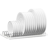 Plate Drying Rack with 19 Compartments and Drainboard, Chrome