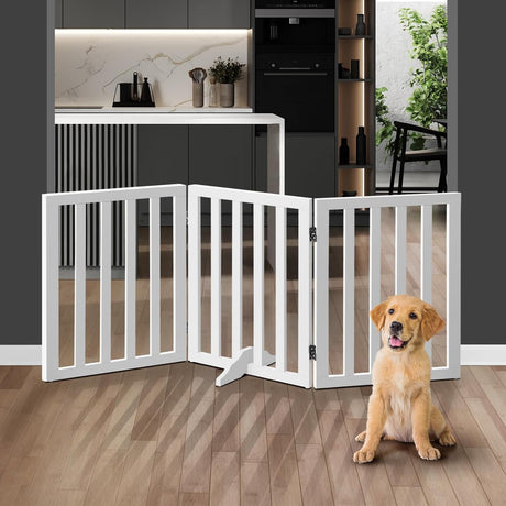 Foldable Dog Gate Wooden Pet Fence