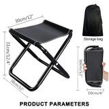 Ultralight Portable Camping Stool, Hiking Chair, with Carrying Bag, Aluminum Bracket, 1.5 Pounds Lightweight. Beach Chair, Suitable for Outdoor Fishing, Hiking, Beach. Weight Capacity 220 ibs(Black)