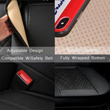 Car Rear Seat Cushions Luxury PU Leather Back Covers Universal Protector for Bottoms Works with 90% Vehicles (Sedan SUV Truck Mini Van) Anti-Slip (Black Rear) (m-01)