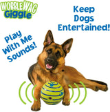 Wobble Wag Giggle Ball, Interactive Dog Toy, Fun Giggle Sounds, As Seen On TV green Medium