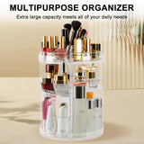 Makeup Organizer, 360 Degree Rotating Adjustable Cosmetic Storage Display Case with 8 Layers Large Capacity, Fits cosmetics, Makeup Brushes, Lipsticks and More, Clear