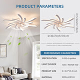 Ceiling Fan with Lights and Remote Control, Low Profile 31'' Ceiling Fan,3 Colors LED Light Dimmable Design,6 Wind Speeds, Timer Function and Stylish for Bedroom, Living Room, Kitchen (White)