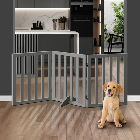 Foldable Dog Gate Wooden Pet Fence