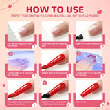 Gel Nail Polish Kit with U V Light Starter Kit 10pcs Gel Polishes Set Summer Fall Colors 36W Led Lamp Soak Off Base Top Coat Glitter Nail Rhinestones Professional Gel Manicure Kit Gift Pink