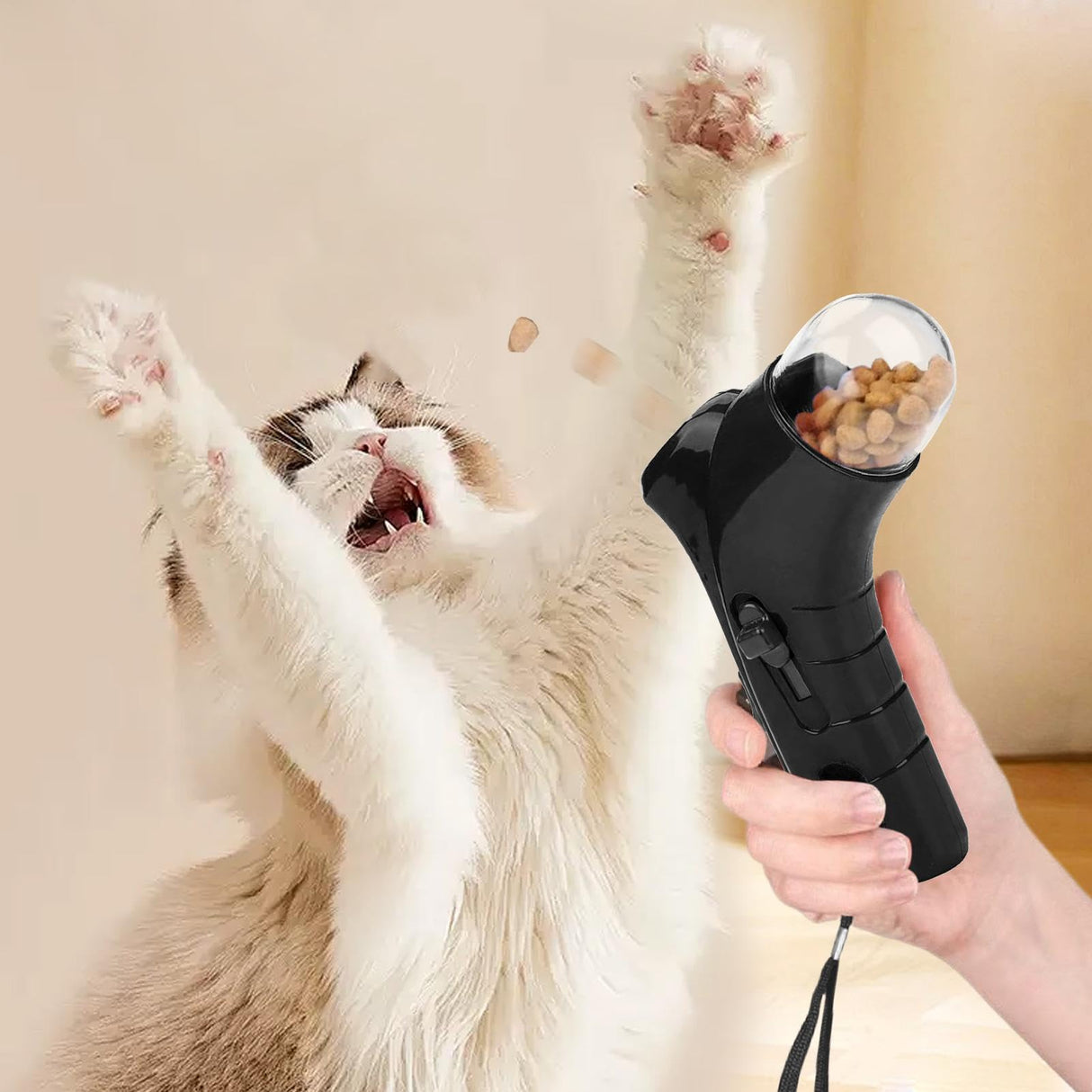 Cat Treat Guns, Cat Treat Guns Shooter, Pet Treat Launchers for Cat Dog, Cat Treat Shooter Interactive Training Toy, Handheld Pet Feeding Toys for Dog Cat Exercise Training