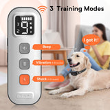 Dog Training Collar with Remote 2000Ft, Electric Dog Shock Collar with 3 Safe Training Modes, Beep, Vibration and Shock (White)