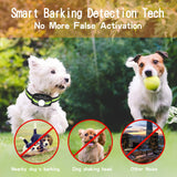 Bark Collar, NO Shock Anti Barking Dog Collars with Rechargeable Adjustable Sensitivity and Intensity Beep Vibration - No Harm Shock for Small Medium Large Dogs