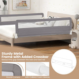 Bed Rail Guard for Toddlers, 180 x 55 cm Foldable Baby Bed Rail w/Removable Safety Strap for Crib, Twin, Double, Queen & King Size Bed, Swing Down Children Safety Bedrail (Grey)