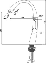 ACA International WELS Kitchen Mixer Tap High-Arc Kitchen Tap 2-Mode Spray Pull Out Kitchen Sink Tap