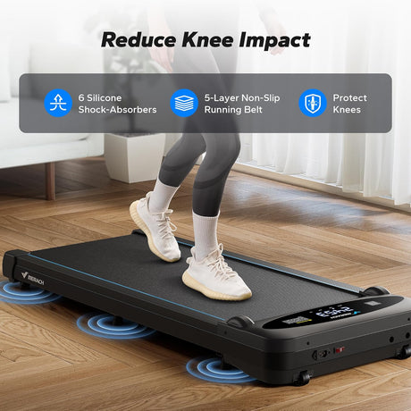 Walking Pad, Under Desk Treadmill for Home & Office, Small Treadmill with Max 3.8MPH 40 dB, 2 in 1 Quiet Portable Mini Treadmill with Remote Control, APP, LED Display