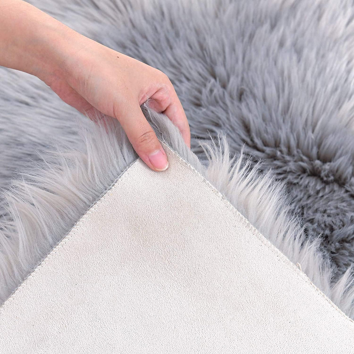 Soft Faux Sheepskin Fur Rug Fluffy Area Rug Floor Mat Luxury Carpets Chair Cover Seat Pad Shaggy Rug for Bedroom Sofa Living Room (2x5 Ft Sheepskin)