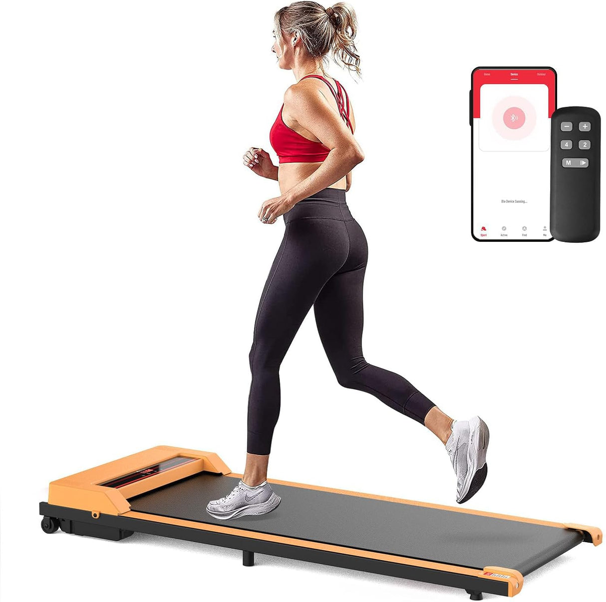 3 in 1 Walking Pad Treadmill, Under Desk Electric Treadmill for Home, Compact Portable Walking Jogging Running Machine with Shock Absorption | Non-Slip | LED Display | Low Noise