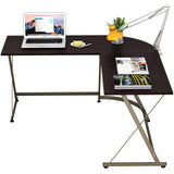 Gaming Desk L-Shaped Office Computer Corner Table, Espresso